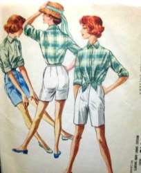 4440  MCCALLS 1958 CUTE SHORTS, TIE SHIRT PATTERN 14 34''